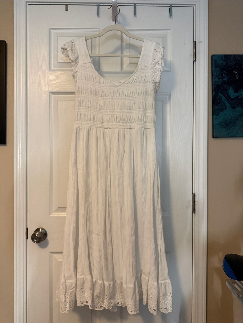 Maurices White Eyelet Maxi Dress